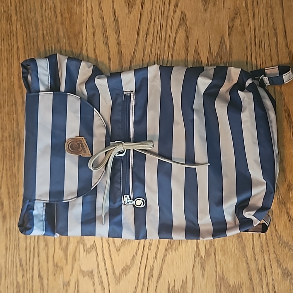 Invicta Heritage Minisac Backpack Navy Tan Stripes Lightweight Packable